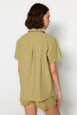 Ekru Dokuma Plaj Gomlek-Sort Tak?m TBESS23AU00054 - Trendyolmilla фото 14