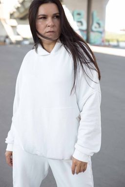 285 Костюм с толстовкой плюссайз, молочный - Knitka wear фото 8