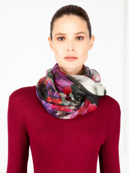 Палантин жен. шелк+шерсть 58х180 WA43-50671-06 - Eleganzza фото 4