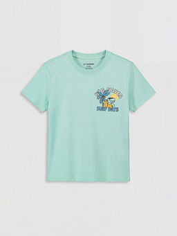 Bisiklet Yaka Bask?l? Erkek ?ocuk Ti??rt