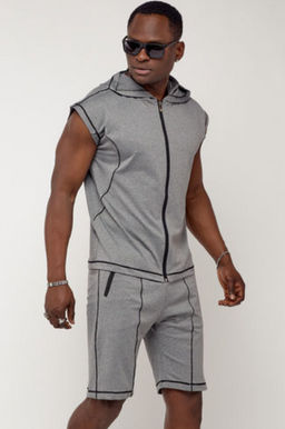 Спортивный костюм летний мужской светло-серого цвета 2262SS