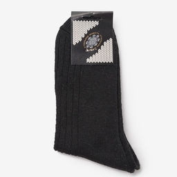 Носки мужские шерстяные цвет чёрный рубчик, размер 29