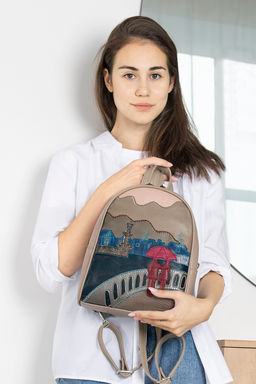 Сумка с аппликацией ДС-348-113 капучино