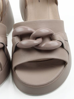 08-XL693-3 GRAY/BEIGE Босоножки женские (натуральная кожа)