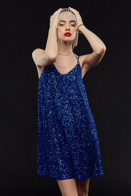 Платье мини из пайеток на завязках - Mollis фото 4