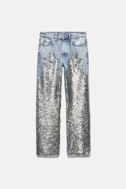 ZW COLLECTION SEQUINNED JEANS - Zara фото 2