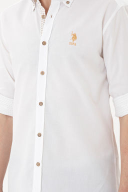 Мужская белая рубашка с длинным рукавом - U.s. polo assn фото 20