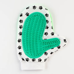 Рукавица с резиновой щеткой 25 х 13 см, зелёная - Пижон фото 2