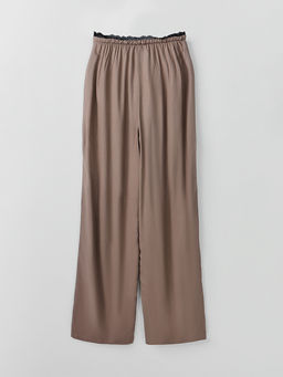 Брюки домашние женские коричневые с кружевом - Mark formelle фото 6