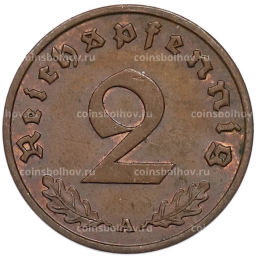 Монета 2 рейхспфеннига 1937 года A Германия