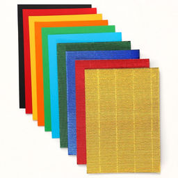 Цветной картон гофрированный, А4, 10 листов, 10 цветов, немелованный, двусторонний, в папке, 230 г/м²