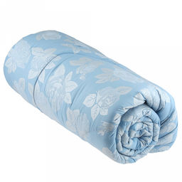 Одеяло Евро Макси "Розы" на голубом, классическое/зимнее, 240х220см, наполнитель 400г/м2, файбер высшего сорта, чехол поплекс (пэ100%), стеганое, упак "Компакт" пакет ПВХ, еврослот, д25х55см/1,5кг, "Домашняя мода" (Россия)