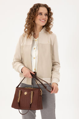 Женская коричневая сумка через плечо Неожиданная скидка в корзине