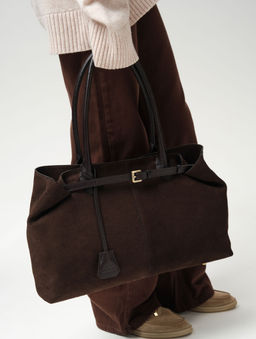 Замшевая сумка Daniela DBR 31375 черный каштан  фото 5