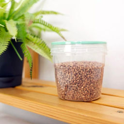 Банка для сыпучих продуктов пластмассовая 0,5л, д10см, h10см, закручивающаяся герметичной крышка (Россия) - Домашняя Мода фото 3