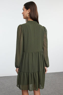 Trendyolmilla Siyah Duz Genis Kesim Puantiye Sifon Kumasl? Dokuma K?sl?k Elbise TWOAW25EL00276  фото 5