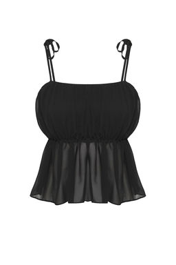 Siyah Sifon Ask?l? Dokuma Bluz TWOSS25BZ00520 - Trendyolmilla фото 5