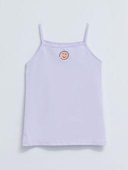 Kare Yaka Bask?l? Ask?l? Pamuklu K?z ?ocuk Atlet 2li - Waikiki фото 3