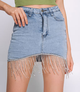 Джинсовая юбка-шорты #КТ6699 (1), голубой - Dommod фото 5
