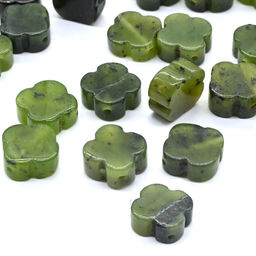 Бусина из нефрита Клевер четырехлистный 11мм, 1 шт Радуга камня