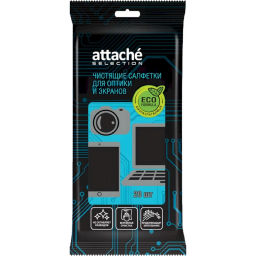 Салфетки Attache Selection д/экранов, биоразлагаемые, 20 шт, 110х190