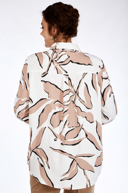 Блуза Элль стиль 2265а белый/ принт бежевый  фото 3