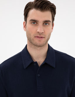 Lacivert Slim Fit Polo Yaka Ti__rt - Pierre cardin фото 2