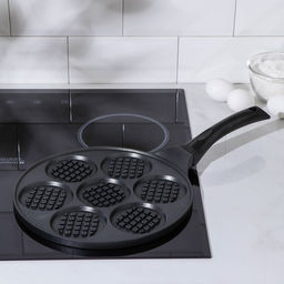 Сковорода-оладница Ribbed, d=26 см, пластиковая ручка, литой алюминий, чёрная - Simaland фото 5