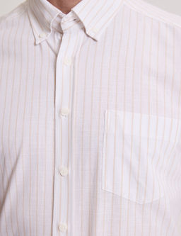 Bej Regular Fit _izgili K_sa Kollu G_mlek