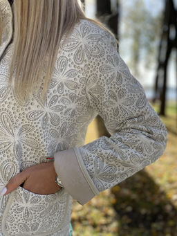 Легкая и уютная классическая куртка на натуральном утеплителе (100% хлопок). - Новый лен фото 3