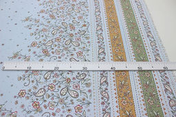 Штапель Премиум Нежные пейсли с каймой цв.голубой, СОРТ2, ш.1.45м, вискоза-100%, 120гр/м.кв - Купава фото 12