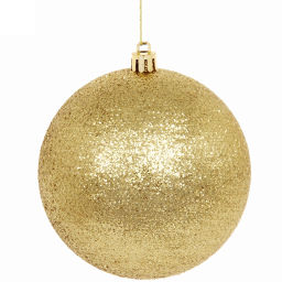 Цена за 2шт. Новогодние шары 10 см (набор 2 шт) "Глиттер", золото