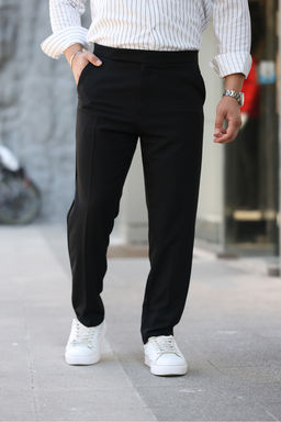 Siyah Erkek Yeni Italyan Kesim Kumas Pantolon TMNAW26PL00016 - Trendyolmilla фото 2