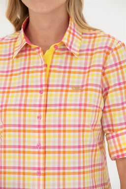 Женская розовая рубашка с длинным рукавом - U.s. polo assn фото 13