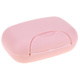 Мыльница дорожная пластмассовая Люкс-1 12х8,5х4,5см, матовый пластик, цвета микс, в п/эт пакете (Китай)