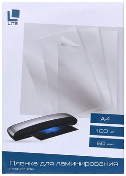 Пленка д/ламинир. LITE А4 60 мкм глянц. 100 шт