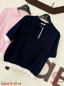 Футболка поло женская с пуговицами