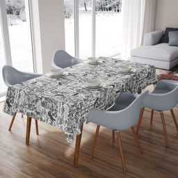 Скатерть 200х145см Версаль белый, длина стола до 160см, на 6-8 персон, рогожка (хлопок 100%) 171г/м2, упаковка классическая, пакет ПВХ 28х41см, Домашняя мода (Россия)