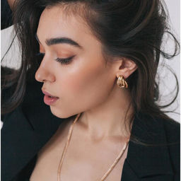 Серьги металл Геометрия глубина, цвет розовое золото - Queen fair фото 2