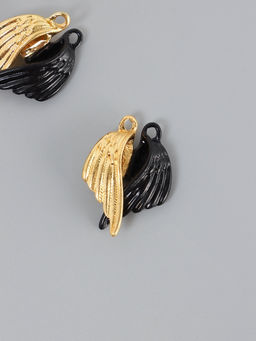 Цена за 2 шт. Замок магнитный металл «Крылья», набор 2 шт., чёрно-золотой, 2.6×1.9 см