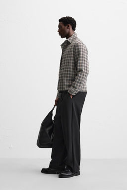 TEXTURED CHECK OVERSHIRT - Zara фото 4
