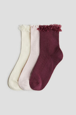 Pack de 3 calcetines con ribete sobrehilado