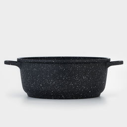 Кастрюля Доляна «Элит», 2 л, d=20 см, h=9 см, литые ручки, антипригарное покрытие, литой алюминий, чёрная