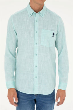 U. S. Polo Assn / Мужская мятная рубашка с длинным рукавом - U.s. polo assn фото 6