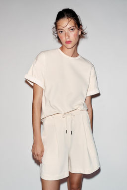 CAMISETA HEAVY COTTON MANGA CORTA / Crudo - Zara фото 2