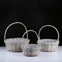Набор корзин плетёных, ива, 36×36×14×37 см/30×30×12.5×32 см/25×25×11×28 см
