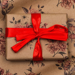 Цена за 2 шт. Бумага упаковочная, крафт Пионы, 70?100 см, 1 лист