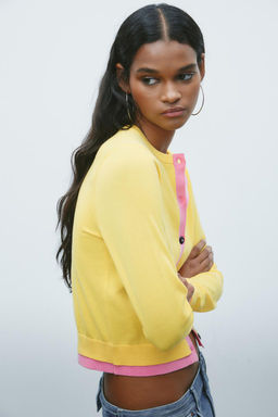 COLOUR BLOCK KNIT CARDIGAN - Zara фото 2