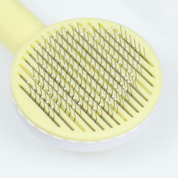 Пуходёрка пластиковая с функцией самоочистки, 7,7 х 19,1 см, жёлтая - Пижон фото 4