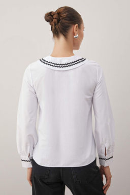 Beyaz Yaka Detayl? Dokuma Bluz TWOSS20BZ0036 - Trendyolmilla фото 16